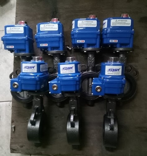 van bướm gang điều khiển điện hàn quốc